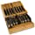 In-Drawer Bamboo Knife Block Holds 16 Knives (Not Included) Without Pointing Up PLUS a Slot for your Knife Sharpener! Noble Home & Chef Knife Organizer Made from Quality Moso Bamboo