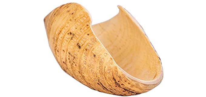 JULMAI Natural Bamboo Root Hand-Carved Dough Bowl Serving Tray, Fruit Bowl Salad Bowl Centerpiece Décor Key Tray Unique Gift, 12