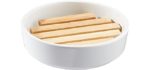 Kela Natura 18585 Soap Dish Bamboo/Ceramic White