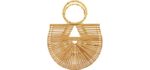 Miuco Womens Bamboo Handbags Handmade Purses Tote Bag Small