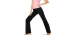 No Nonsense Women's Sport Yoga Pant, Black, Large