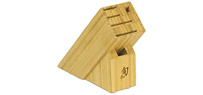 Shun DM0845 6-Slot Slimline Bamboo Knife Block, Brown