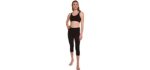 Spun Bamboo Women's Bamboo Viscose/Organic Cotton Capri Leggings - Yoga Workout Comfort Fit Ultra Soft Breathable Pant Black