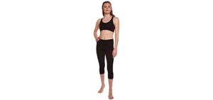 Spun Bamboo Women's Bamboo Viscose/Organic Cotton Capri Leggings - Yoga Workout Comfort Fit Ultra Soft Breathable Pant Black