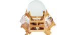 WORTHYEAH Bamboo Dish Drying Rack, 3-Tier Collapsible Wooden Dish Rack with Utensil Holder, Bamboo Dish Drainer Rack for Kitchen Counter