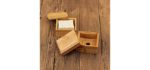 YYURUYI Portable Bamboo Soap Dish Creative Simple Manual Draining Soap Dish Bathroom Toilet Soap Dish Wooden Soap