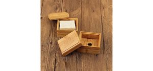 YYURUYI Portable Bamboo Soap Dish Creative Simple Manual Draining Soap Dish Bathroom Toilet Soap Dish Wooden Soap