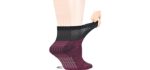 Yomandamor Women's 6 Pairs Bamboo Diabetic Ankle Socks with Non-Binding Top And Cushion Sole,L Size(Socks Size:9-11)