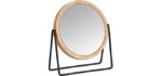 Amazon Basics Vanity Mirror with Bamboo Rim - 1X/5X Magnification