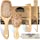 BFWood Bamboo Hair Brush Set, Eco-Friendly Wooden Hair Brushes and Combs Set for All Types of Hair in Family