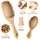 BFWood Bamboo Hair Brush Set, Eco-Friendly Wooden Hair Brushes and Combs Set for All Types of Hair in Family