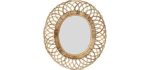 Creative Co-Op Oval Woven Bamboo Wall Mirror, Brown