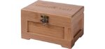 HEJJBX UoU Bamboo Wooden Storage Box with Rolling Tray Stash Box, Combo Large-Middle-Small Stash Box and Jewelry Box(Bamboo, Large), Brown (JLH-0021)