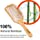 Hair Brush-Natural Wooden Bamboo Brush and Detangle Tail Comb Instead of Brush Cleaner Tool, Eco Friendly Paddle Hairbrush for Women Men and Kids Make Thin Long Curly Hair Health and Massage Scalp