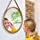 Hanging Round Wall Mirror in Bathroom & Bedroom - Solid Bamboo Frame & Adjustable Leather Strap, Makeup Dressing Home Decor (Bamboo Natural, 15