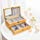 YOAYO Natural Bamboo Jewelry Box with Mirror and Drawer 2 Layers Jewelry Organizer with Lock Jewelry Storage Box for Girl Women's Gift