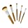 Bamboo Naturals Makeup Brushes, Natural Bamboo Handles, Includes Five Brushes: Powder Foundation Brush, Liquid Foundation Brush, Eyeshadow Brush, Smudge Brush, Angled Eyeliner Brush, 11 x 1.3 x 7