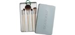 EcoTools Makeup Brush Set for Eyeshadow, Foundation, Blush, and Concealer with Bonus Storage Case, Start the Day Beautifully, Travel Friendly, 6 Piece Set