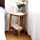 HYNAWIN Bamboo End Table, 2-Tier Triangle Storage Sofa Side Table for Living Room, Bedroom