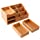 Homode Makeup Organizer, Bamboo Bathroom Counter Organizers and Storage for Vanity Countertop or Dresser Top, Wood Cosmetic Tray Brush Holder with Drawers