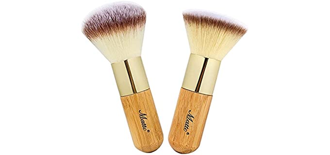 Matto Makeup Brush Set 2 Pieces Face Blush Kabuki Powder Foundation Makeup Brushes for Mineral BB Cream