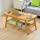 MoNiBloom Bamboo Dual Tier Coffee Tea Table with Open Storage Shelf for Living Room Sitting Room Home Furniture, Natural