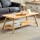 Nnewvante Coffee Table Foldable Bamboo Mid Century Desk TV Stand with Open Storage Shelf Center Table for Living Room Furniture RV No Assembly