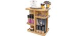 Sorbus 360° Bamboo Cosmetic Organizer, Multi-Function Storage Carousel for Makeup, Toiletries, and More — Great for Vanity, Desk, Bathroom, Bedroom, Closet, Kitchen (Bamboo)