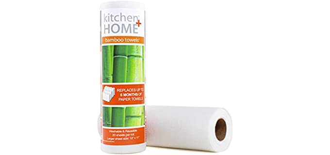 Bamboo Towels - Heavy Duty Machine Washable Reusable Rayon Towels - One roll replaces 6 months of towels! 1 Pack