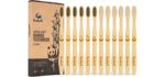 Biodegradable Eco-Friendly Natural Bamboo Charcoal Toothbrushes - 12 Count