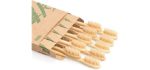 Daletu Bamboo Toothbrush, 10 PCS Biodegradable Wooden Toothbrushes, Natural BPA Free Soft Bristles Wood Toothbrush, Eco Friendly, Compostable and Sustainable