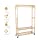 MYOYAY Free Standing Garment Rack On Wheels 3 Tier Bamboo Clothes Rack Closet Storage Shelves With Hooks Coat Holder for Living-room Bedroom