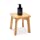 PELYN Bamboo Shower Bench Wooden Bath Stool with Non-Slip Feet, Small Corner Shower Stool Great for Indoor and Outdoor Use