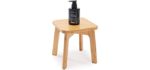 PELYN Bamboo Shower Bench Wooden Bath Stool with Non-Slip Feet, Small Corner Shower Stool Great for Indoor and Outdoor Use