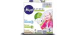 SOHO | Sleepy Natural Baby Diapers, Made from Organic Cotton and Bamboo Extract, Ultimate Comfort and Dryness, Disposable Diapers Snuggle Diaper (Size 5 | 24 Count | Child Weight 24-40 lbs)