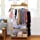 Wisfor Bamboo Clothes Clothing Coat Rack with Shelves, Coat Hanging Clothing Rack with 3 Shelves and 10 Hooks for Bedroom Living Room