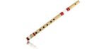 15.5 Inch Authentic Indian Wooden Bamboo Flute in 'A' Key Fipple Woodwind Musical Instrument Recorder Traditional Bansuri Handcrafted Novelty Decoratives & Collectibles