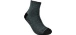 6 Pack Everyday Bamboo Quarter Length Ankle Sock Heather Grey