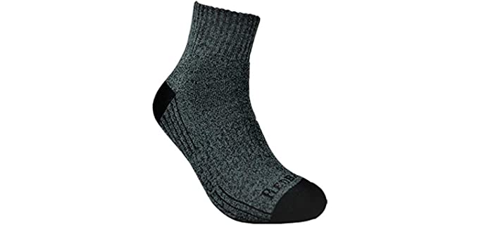 6 Pack Everyday Bamboo Quarter Length Ankle Sock Heather Grey