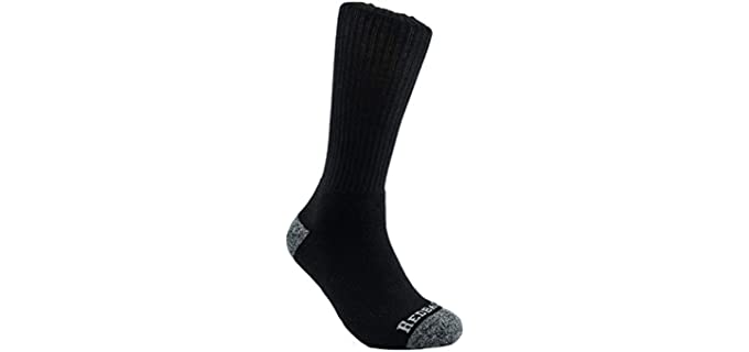 6 Pack Redback Boots Everyday Bamboo Crew Sock BLACK