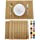 ANDSTAR Set of 8 Pcs Bamboo Placemats Sushi Rolling Mat Japanese Style Natural Anti-Slip Bamboo Placemats Washable Heat-Resistant Table Mats for Dining Room and Kitchen（Brown）