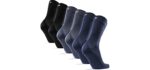 Bamboo Dress Socks for Men & Women, Super Soft, Breathable, Classic Style, Everyday Wear, Premium Quality, 6 Pack (Multicolor (2 x black, 2 x navy, 2 x grey), US Women 11-13 // US Men 9.5-12.5)