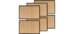 BambooMN Bamboo Slats Placemat with Fabric Border - Solid Color Print - 17.5