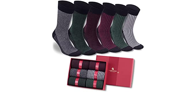 Bambooven Men’s Dress and Trouser Socks – Premium Bamboo, Odor Free and Breathable, Crew Socks (3 pair or 6 pair + Gift box)