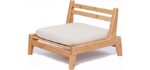 CENZEN Bamboo Floor Seat Chair for Living Room Japanese Balcony Chair with Cushion Accent Furniture (S)