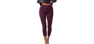 Cariloha Bamboo-Viscose Pieced Athletic Legging - Soft Workout Leggings for Women with Pocket - Large - Merlot