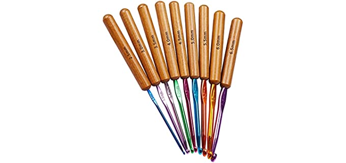 Coopay Bamboo Crochet Hooks Comfort Grip, 6.7