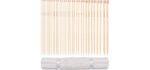 Curtzy Bamboo Knitting Needle Set - 16 Pairs of Wooden Straight Knitting Needles with Storage Case - Single Pointed in Sizes 2mm - 12mm - Each Needle Measures 34cm/13.5 inches - Beginners to Experts