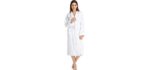 Fishers Finery Women's EcoFabric Spa Terry Robe; Full Length Bathrobe (White LXL)