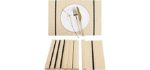 GFWARE Bamboo Placemats Set of 8, Table Mats Heat Resistant Rectangular Wicker for Outdoor Farmhouse Kitchen Dining Table (Wood Grain)